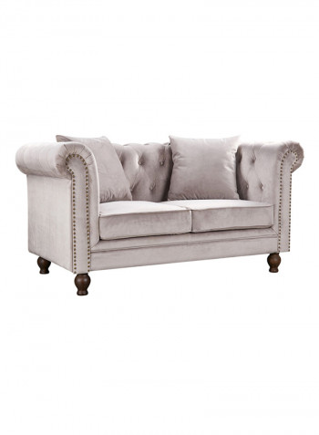 2-Seater Sofia Tufted Sofa With Scatter Cushions Grey
