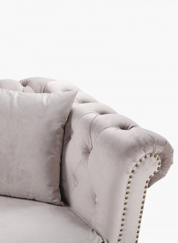 2-Seater Sofia Tufted Sofa With Scatter Cushions Grey