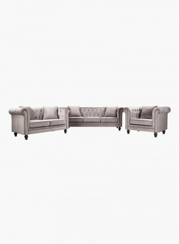 2-Seater Sofia Tufted Sofa With Scatter Cushions Grey