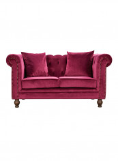 2-Seater Sofia Tufted Sofa With Scatter Cushions Red