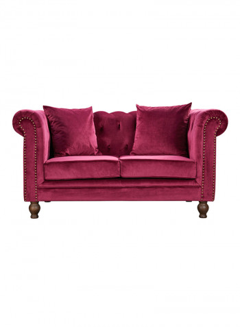 2-Seater Sofia Tufted Sofa With Scatter Cushions Red