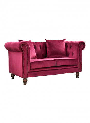2-Seater Sofia Tufted Sofa With Scatter Cushions Red