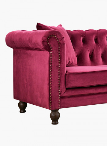 2-Seater Sofia Tufted Sofa With Scatter Cushions Red