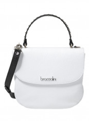 Naomi Logo Detail Shoulder Bag White/Black/Silver