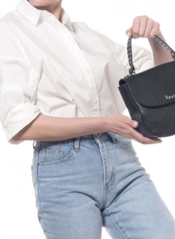 Naomi Mini Logo Detail Crossbody Bag Black