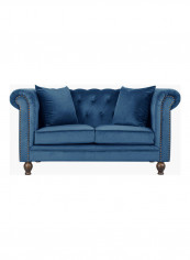 Sofia 2-Seater Sofa With Cushion Blue
