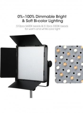 Dimmable LED Video Light Set Black