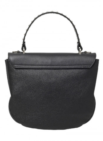 Naomi Logo Detail Shoulder Bag Black/Silver