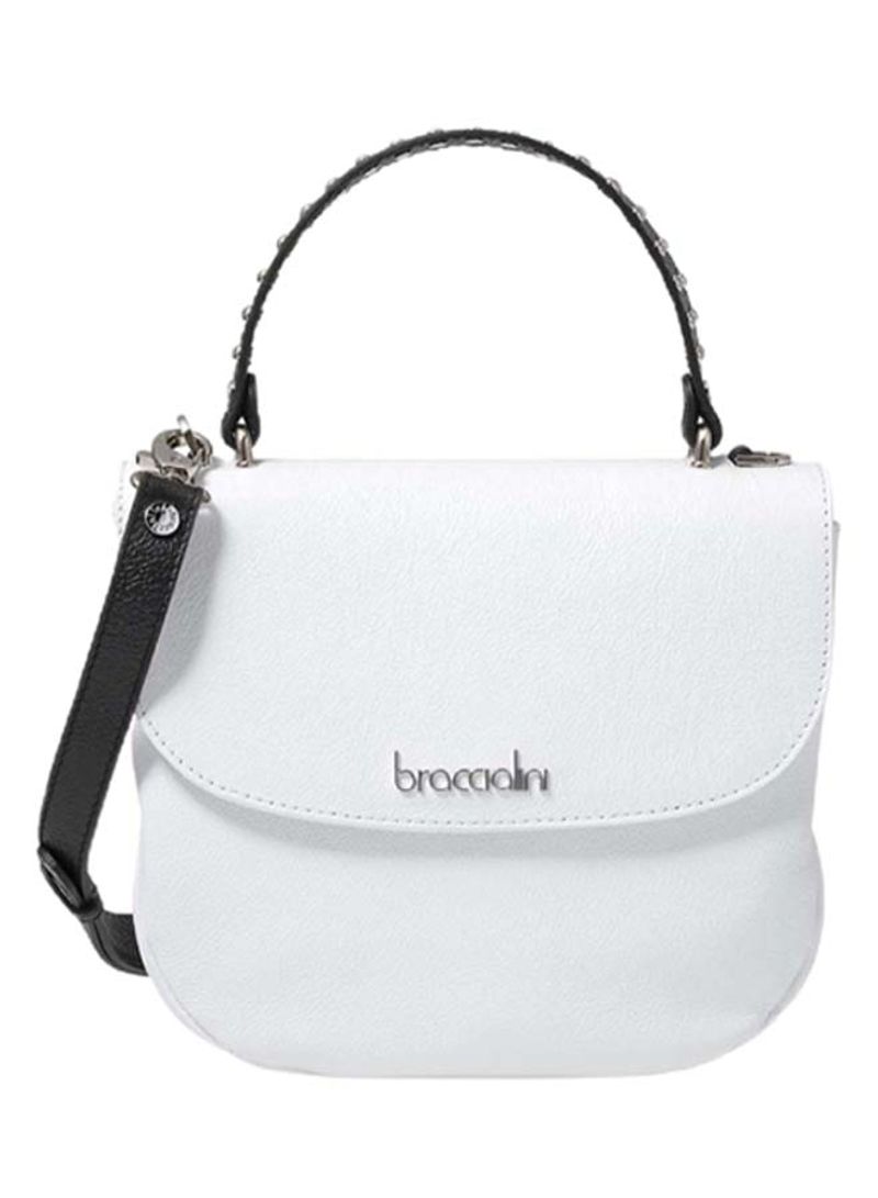 Naomi Mini Logo Detail Crossbody Bag White/Black