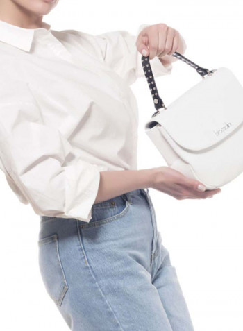 Naomi Mini Logo Detail Crossbody Bag White/Black