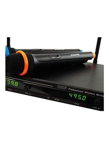 Wireless Microphone System With 2 Mic PDWM2800 Black
