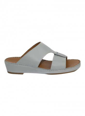 Leather Slip-on Arabic Sandals Grey