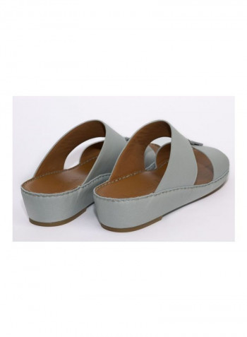 Leather Slip-on Arabic Sandals Grey
