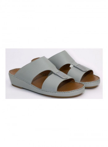 Leather Slip-on Arabic Sandals Grey