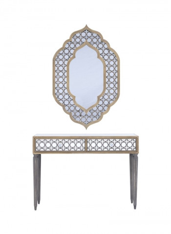 Ronan Console Table With Mirror Hjb17161 Grey/Gold