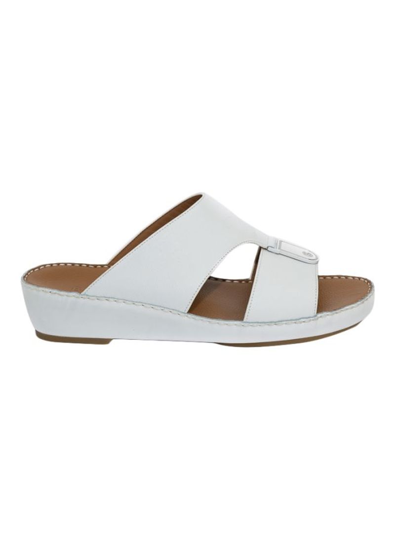 Leather Slip-on Arabic Sandals White