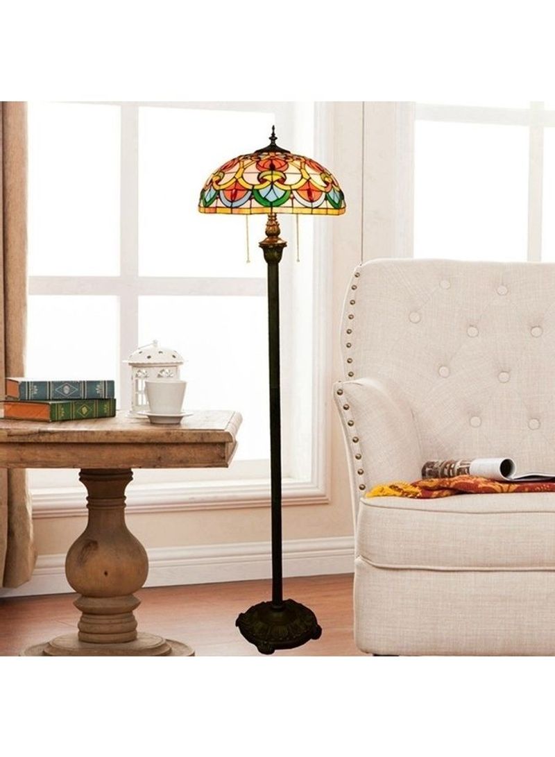 Creative Stained Glass Lampshade Floor Lamp Multicolour