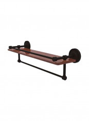 Prestige Regal Collection Wood Shelf Towel Holder Brown/Black 22inch