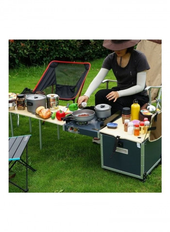 Outdoor Kitchen Camping Folding Table with Stove 40 x 40 x 42cm