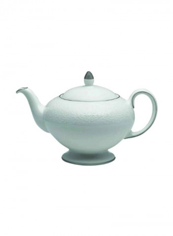 English Lace Tea Pot White/Black 36ounce