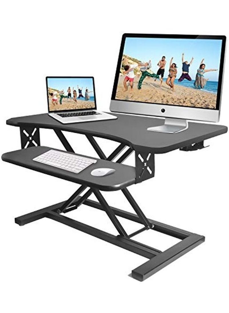 Foldable Standing Desk And Monitor Riser Black