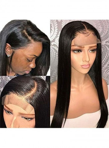 Straight Front Wigs For Women أسود 8بوصة