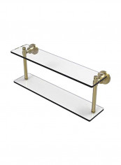 Washing Square Collection Two-Tiered Glass Shelf Clear/Silver 22inch