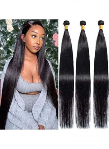 Pack Of 3 Brazilian Long Straight Hair Extensions أسود