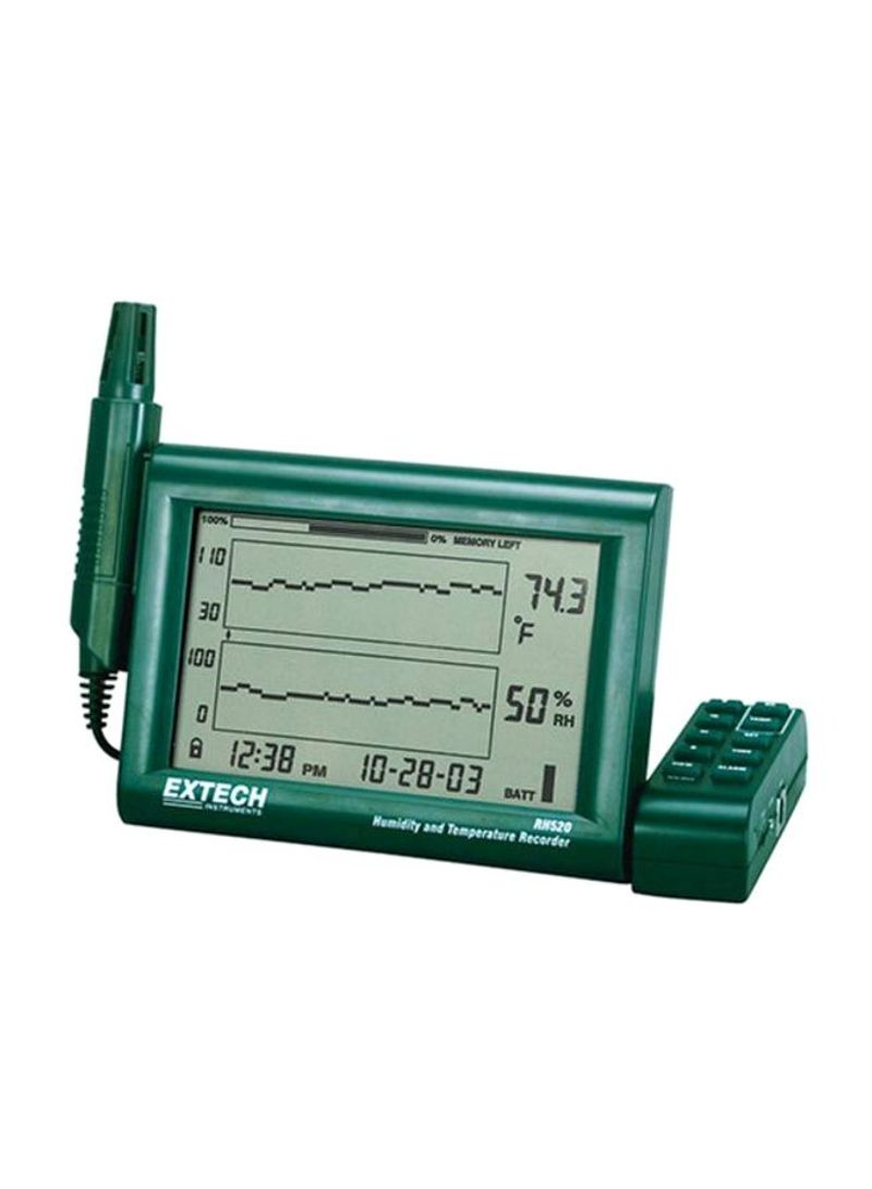Standard Humidity And Temperature Chart Recorder With RS-232 Computer Interface Green 5x7.7x0.9inch