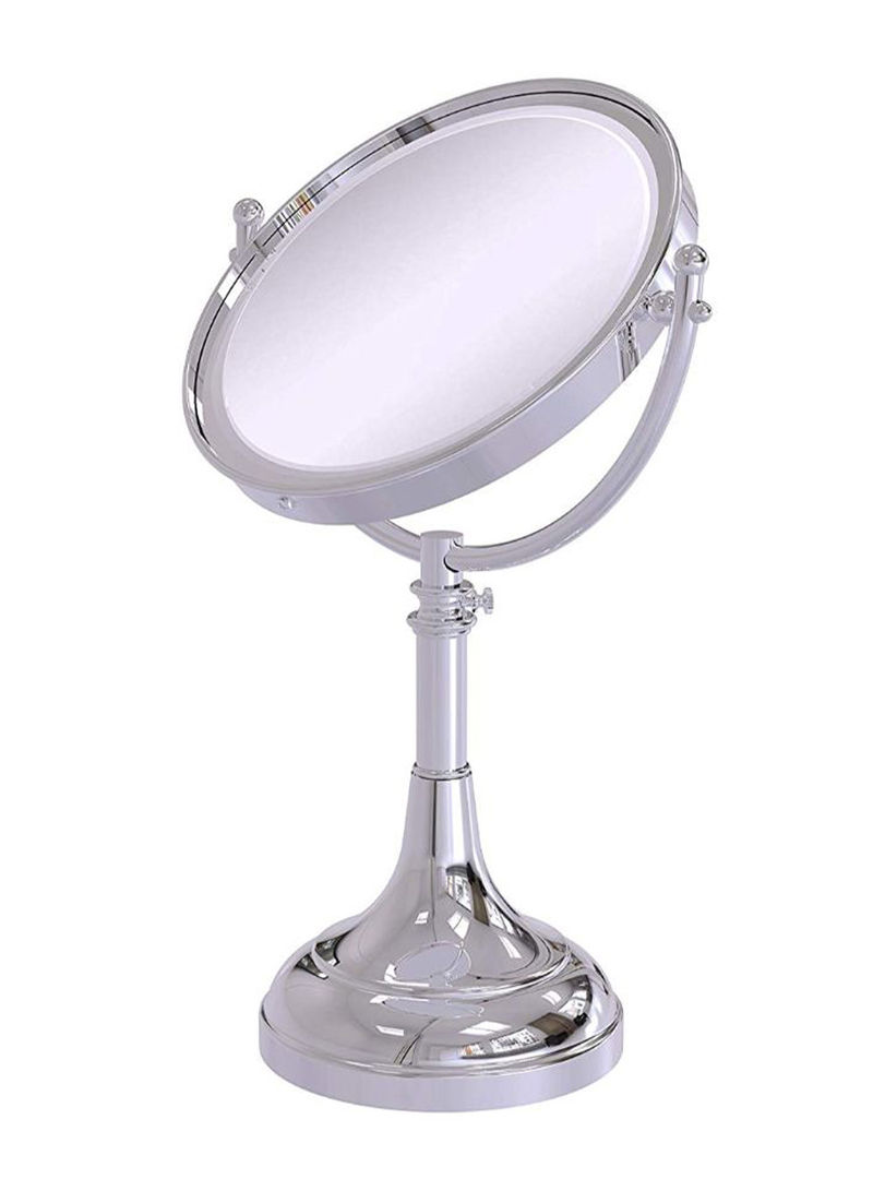 Adjustable Height Floor Standing Make-Up Mirror Silver