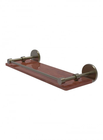 Prestige Skyline Collection Gallery Rail Wood Shelf Brown/Silver 16inch