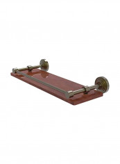 Waverly Place Collection Gallery Rail Wood Shelf Brown/Silver 16inch