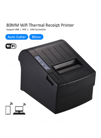 Wireless Wi-Fi Thermal Receipt Printer 19.0 x 14.9 x 14.3centimeter Black
