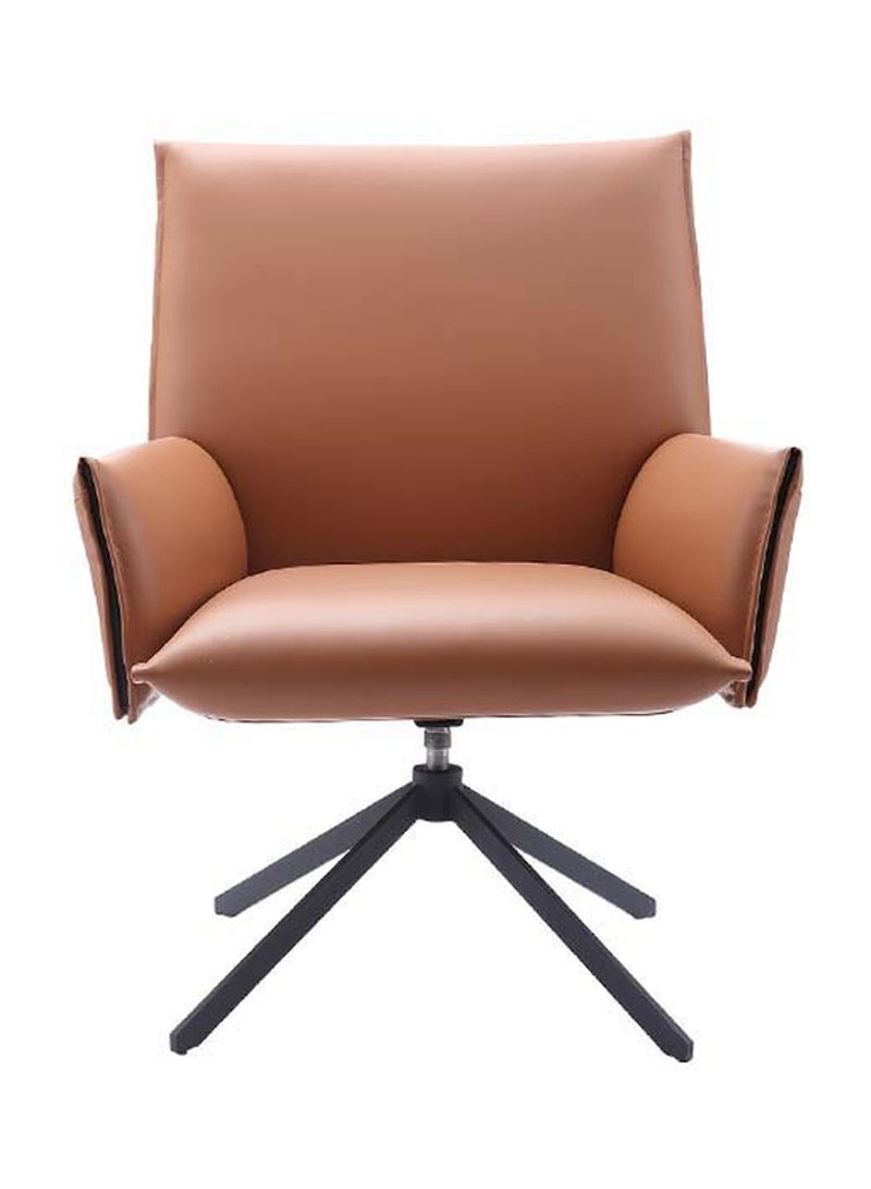 Rotating Leather Chair Brown/Black 78x89x71centimeter