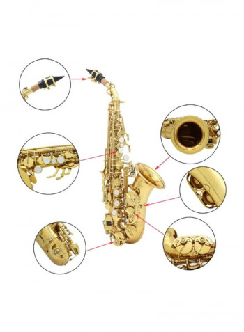 Carve Pattern Bb Bend Althorn Soprano Saxophone With Accessories Set