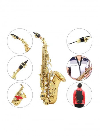 Carve Pattern Bb Bend Althorn Soprano Saxophone With Accessories Set