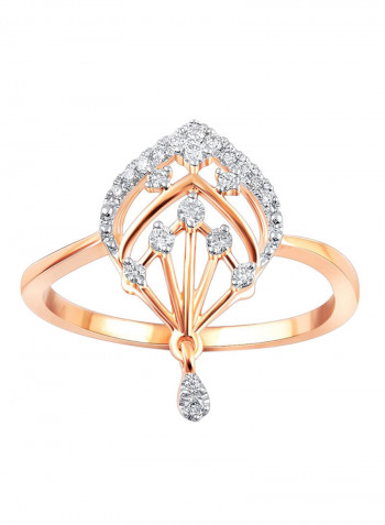 18 Karat Rose Gold 0.14 Carat Diamond Ring