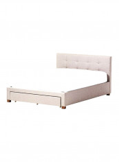 Contemporary Platform Storage Bed Without Mattress Beige King