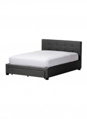 Contemporary Platform Storage Bed Without Mattress Charcoal Grey King