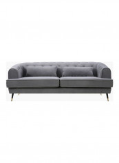 3-Seater Alison Sofa With 2-Cushions Grey 86x71x198cm