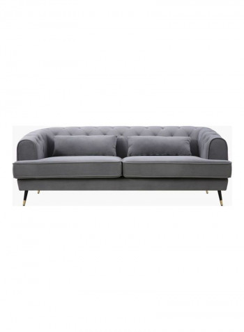 3-Seater Alison Sofa With 2-Cushions Grey 86x71x198cm