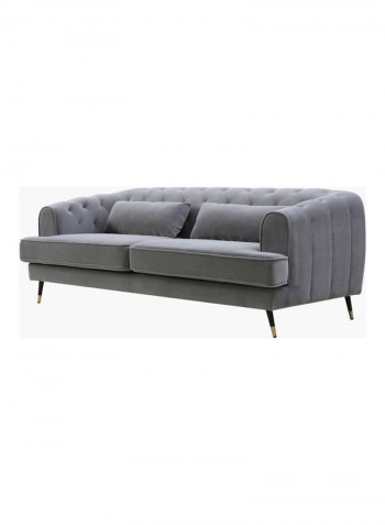 3-Seater Alison Sofa With 2-Cushions Grey 86x71x198cm
