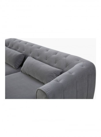 3-Seater Alison Sofa With 2-Cushions Grey 86x71x198cm