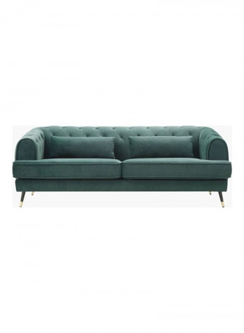 3-Seater Alison Sofa With 2-Scatter Cushions Green 86x71x198cm