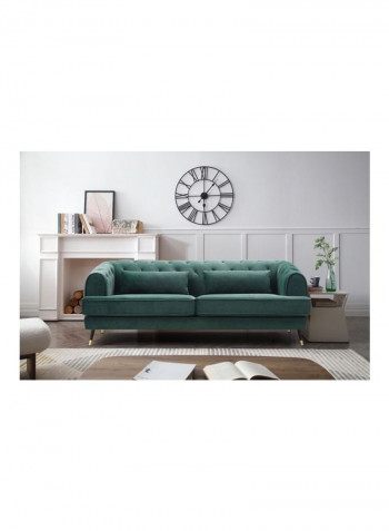 3-Seater Alison Sofa With 2-Scatter Cushions Green 86x71x198cm