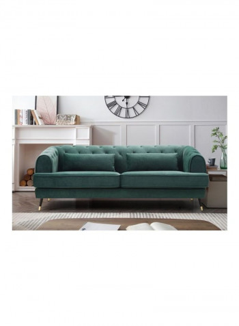 3-Seater Alison Sofa With 2-Scatter Cushions Green 86x71x198cm