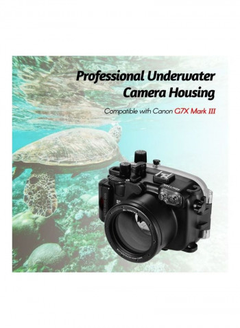 Underwater Diving Housing For Canon G7X Mark III أسود