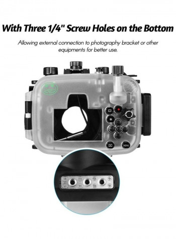 Underwater Diving Housing For Canon Powershot G1X Mark III Black