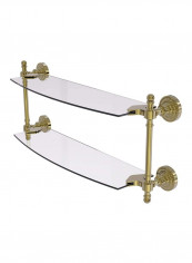 2-Tier Retro Dot Collection Glass Shelf Gold/Clear 18inch