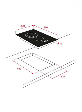 Tzc 32320 Ttc 30Cm Modular Vitroceramic Hob With Touch Control 112540002 Black